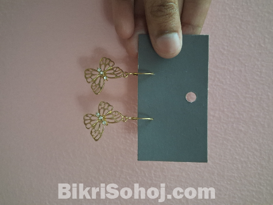 Gold butterfly earrings